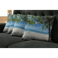 thumbnail image 2 of Ambesonne Summer Throw Pillow Cover 4 Pack, Tropical Beach Ocean, 18", Fern Green Sky Blue, 2 of 6