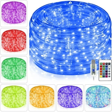 GooingTop Christmas Lights Outdoor, 33Ft 100 LED Rope Lights with 16 Colors,Fairy Lights Plug in with 12 Modes Remote Control for Halloween Christmas Indoor Outdoor Decoration