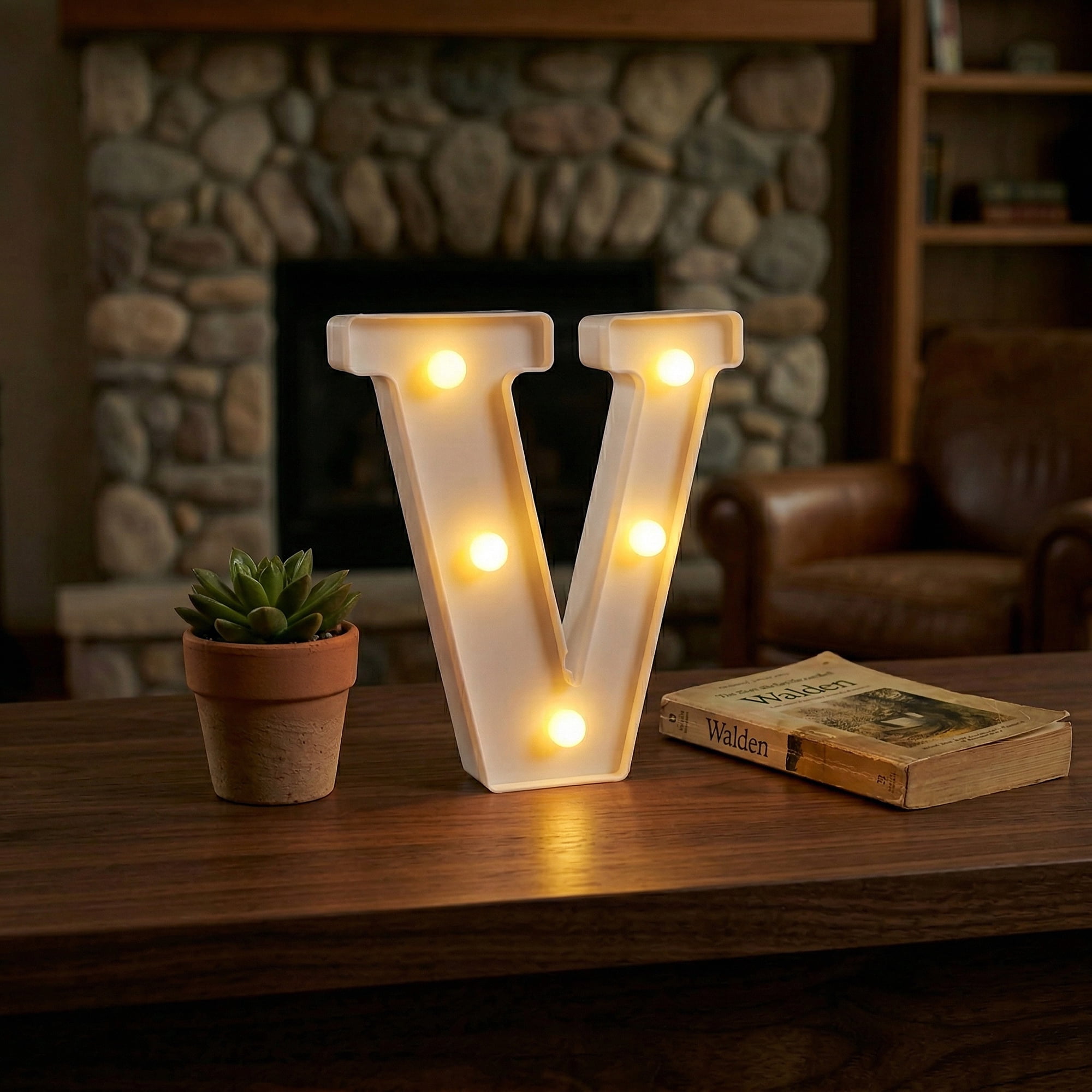 Unique Bargains Marquee Letters LED Light Up Signs Letter V 5"L x 1.1"W x 6.1"H