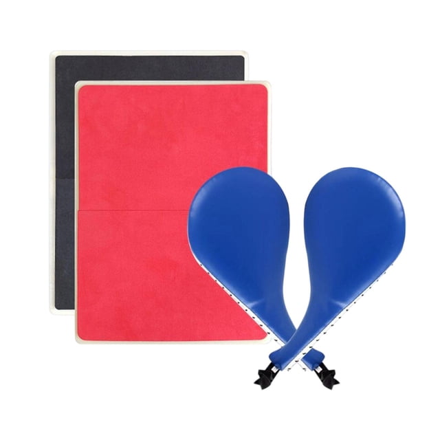Juego de 4 almohadillas de entrenamiento de taekwondo con patadas y tablas de rotura para deportes de combate. Azul Rojo Negro