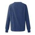 thumbnail image 4 of Hauts pour Femmes T-Shirts Dames Liquidation Blouses d'Été Mode Grande Taille Uni Col Rond Ample Manches Longues Rouge m, 4 of 6