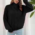 thumbnail image 2 of Vedolay Womens Coat Womens Cropped Coat Casual Open Front Crop Casual Jackets,Black L, 2 of 4