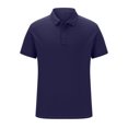 thumbnail image 3 of Rloper-Lop Polo Shirts for Men Quick Dry Short Sleeve Golf Tees Collared Button Down Business Work T-Shirts Solid Color Performance Tops Blue M, 3 of 5