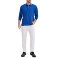 thumbnail image 2 of Camisa polo de golf de negocios de manga larga de ajuste regular para hombres en color sólido M azul real, 2 of 6