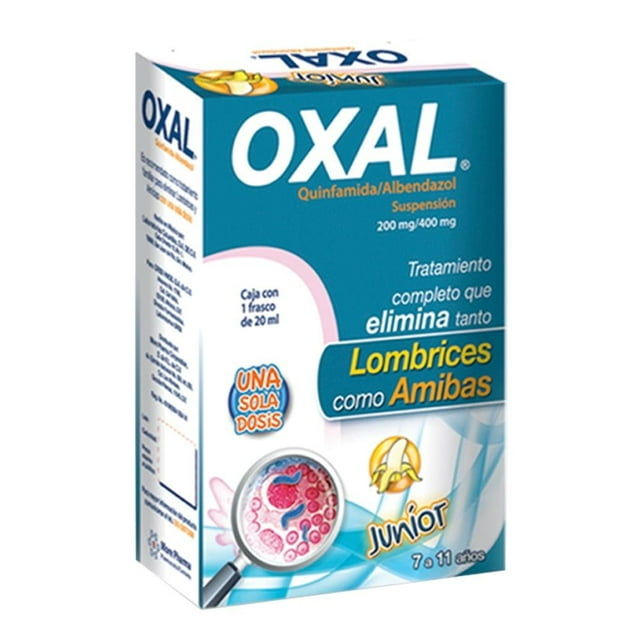 Oxal Quinfamida 200 mg, Albendazol 400 mg suspensión junior 20 ml