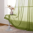 thumbnail image 3 of JIUZHEN Semi Sheer Curtains for Living Room - Grommet Top Gradient Ombre Voile Window Drapes for Bedroom Home Decor, Set of 2 Panels, Olive Green, 52 x 96 Inches Long, 3 of 7
