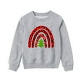 thumbnail image 2 of Odeerbi Christmas Pajamas For Family Boys Girls Mommy Me Matching Outfits Printed Long Sleeve Round Neck Pullover Kid Sweatshirts Gray, 2 of 5