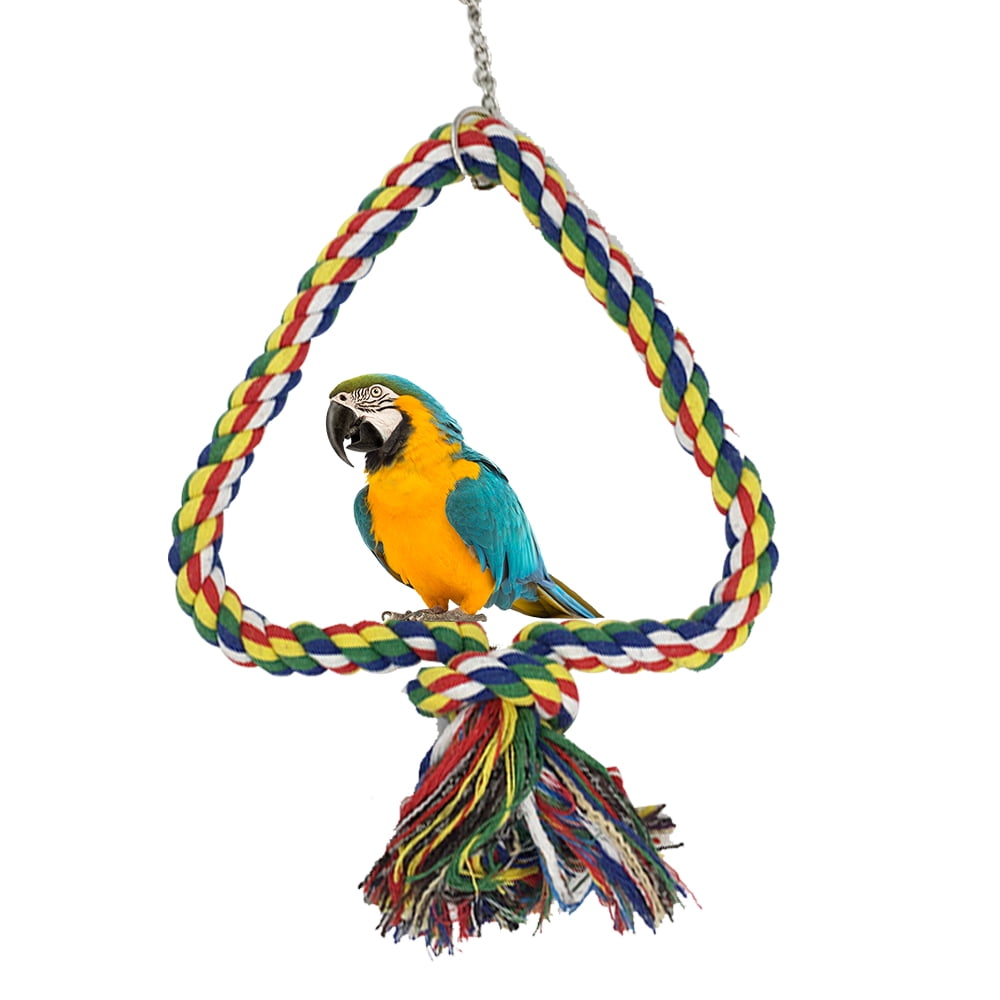 High Quality Parrot Bird Toy Cotton Rope Swing Stand Climbing Ladder Ring Bed 