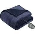 thumbnail image 2 of Plush Electric Blanket Throw for Cold Weather Multi-Level Heat Settings Controller, Secure Comfort Low EMF Technology and Auto Shut Off Safety, Full, Indigo, 2 of 4
