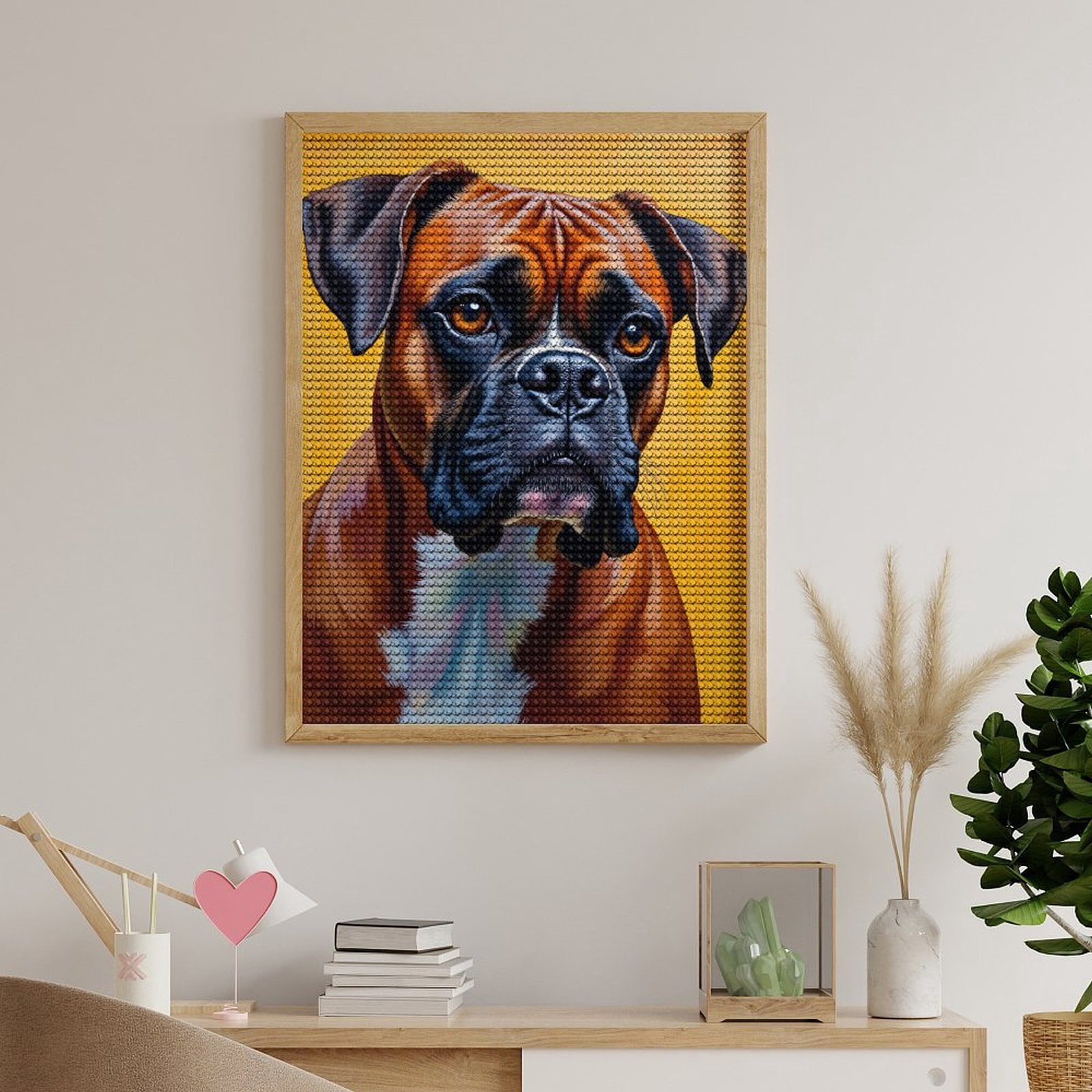 Diamond Art Kits for Adults - Boxer Dog Portrait Vibrant Art 5d Diamond Painting for Adults, Diamond Art for Adults Beginners, Frameless Diamond Painting Kits for Adults for Home Wall Decor