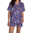 thumbnail image 4 of Short Pajama Set for Women Satin Pajama Set for Women, Shorts Sets for Women, Sleepwear for Lounge, Side Split Shorts, 2 Piece Sets for Women Purple S, 4 of 5