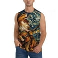 thumbnail image 3 of Uemuo Starry Night Guitar Dog Pattern Men's Sleeveless T-Shirt,Muscle Athletic Tank Top, Moisture-wicking Quick-dry Breathable Classic Tee Top for Gym Run Outdoor Sports-3X-Large, 3 of 8