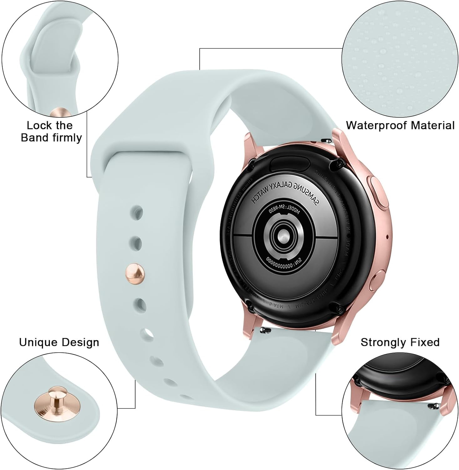 CRKMGS-Bands Compatible with 20mm Watch Bands, Quick Release Soft Silicone Sport Replacement Strap for Smartwatch with 20mm Watch Lugs for Women Men