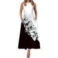 thumbnail image 2 of SMihono Robe d'Été Grande Taille pour Femmes 2023 Sans Manches à Col Ras du Cou avec Poche à Fleurs Vintage à Grande Ampleur, 2 of 5