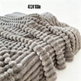 thumbnail image 3 of Throw Blanket Ribbed Striped Plush 47x83 Inches Washable for Couch Sofa Bed, 3 of 7