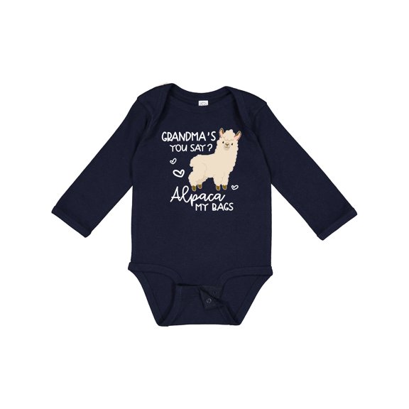 Inktastic Grandma's You Say Alpaca My Bags Boys or Girls Long Sleeve Baby Bodysuit