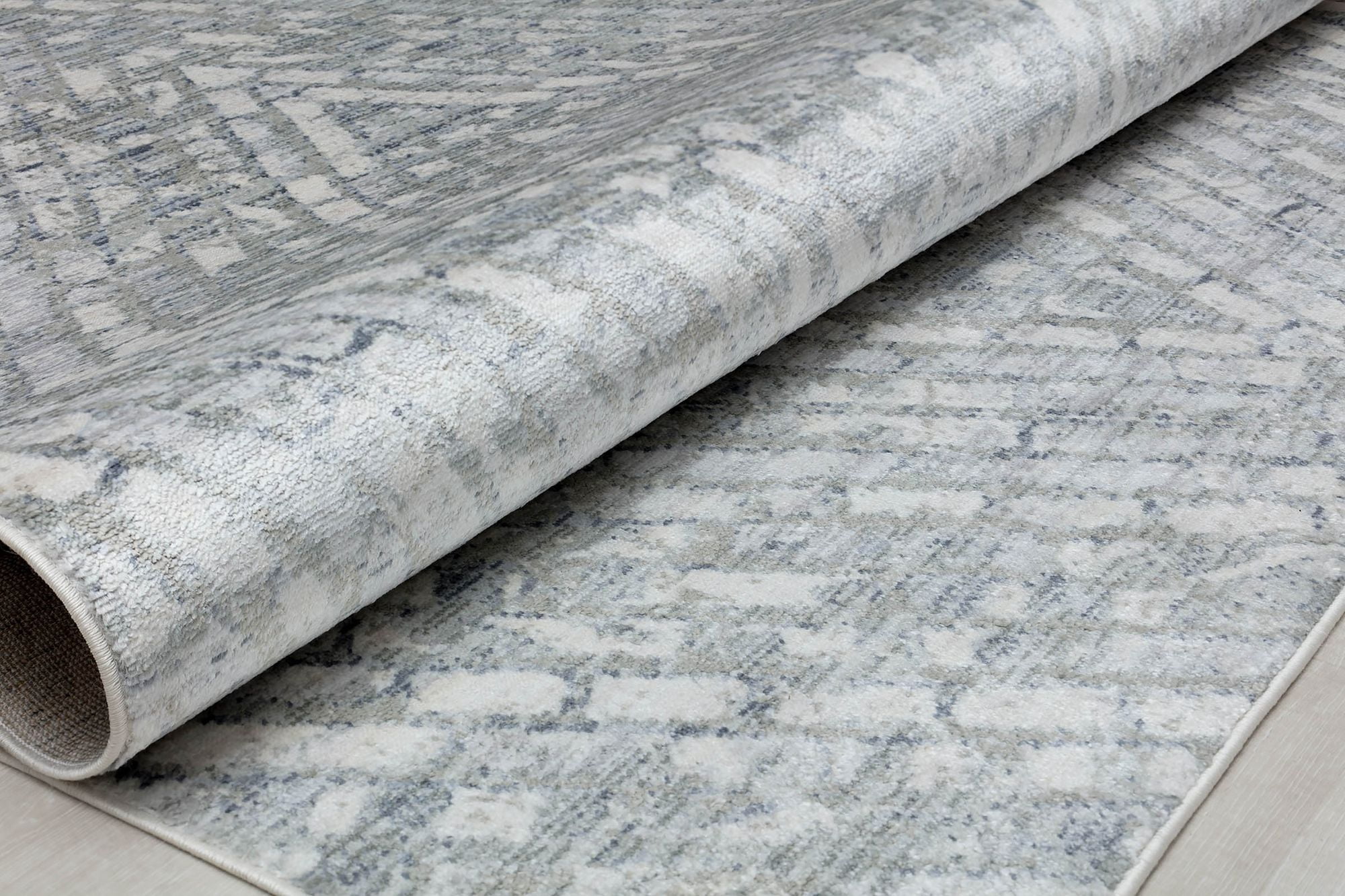 Rugs America Romeo JL70A Misty Gray Abstract Vintage Gray Area Rug, 2'6" x 8'