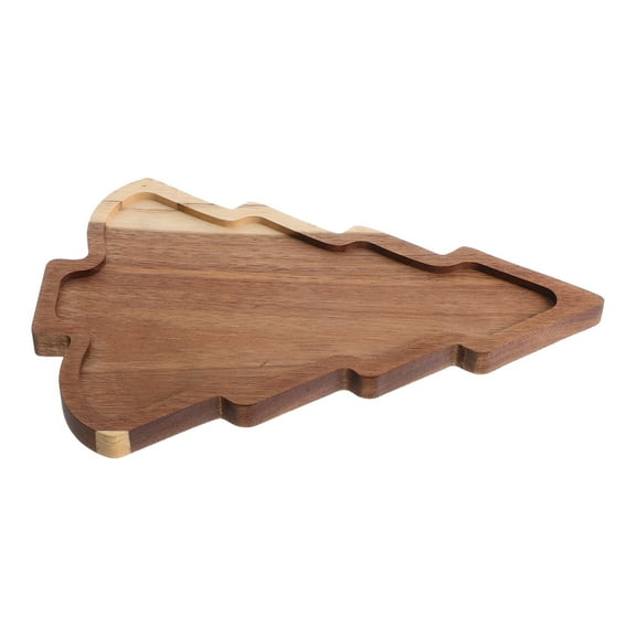 WRITWAA Christmas Tree Dish: Wooden Christmas Tree Platter for Decorative Use in Parties 1 Set