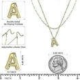thumbnail image 5 of Initial Necklace, Gold Ballon Bubble Letter Necklace, Gold Plated Layered Necklace, 5 of 5
