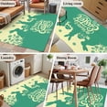 thumbnail image 5 of 3'x5' Area Rugs, Happy Easter Rabbits Indoor Outdoor Area Rug for Living Room Bedroom, Spring Daisy Green Silhouette Yellow Washable Bathroom Rugs Kitchen Floor Carpet Mats Home Decor Aesthetic, 5 of 8