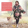 thumbnail image 4 of Wearable Oversized Blanket,Pioneer Flower Floral Print Pattern Wearable Blanket Hoodie for Adults,Cozy Hooded Blankets with Super Pockets,Super Warm Fuzzy Pullover for Women & Men, 4 of 6