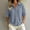 Navy, variant on Women's Collared Short Sleeve Waffle Knit Blouse with Striped Pattern, Comfortable Relaxed Fit Casual Summer Top for Vacation and Daily Wear