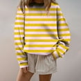 thumbnail image 2 of Ashirexll Womens Long Sleeve Tops, Oversized Sweatshirt for Women, Stripe Printed Casual Hoodless Sweatshirt in Relaxed, 2 of 5