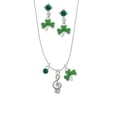 thumbnail image 1 of Delight Jewelry Silvertone Clef Green Shamrock Necklace and Clover Earrings Jewelry Set, 1 of 5