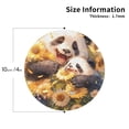 thumbnail image 2 of Lsque Cute Panda Sunflower Pattern 4" Drink Coasters Set of 4, PVC Leather Absorbent Coasters, Table Coaster Set Decorative Coffee Cup Coasters Housewarming Gift -Round Shape, 2 of 6