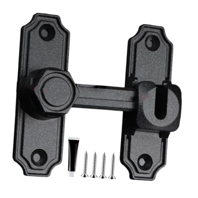 simhoa Barn Door Lock Portable Stylish Flip Latch for Sliding Doors Bathroom Closet Black
