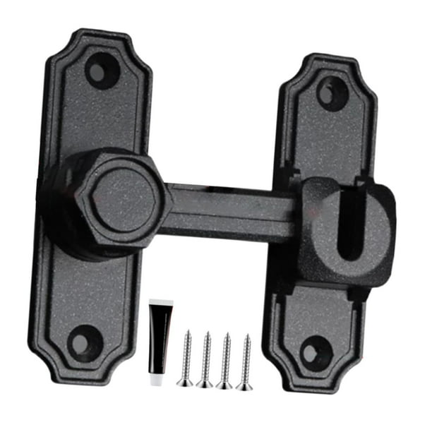 Cerradura portátil para puerta de granero, para armario de baño y puertas francesas, 90/180 grados Negro