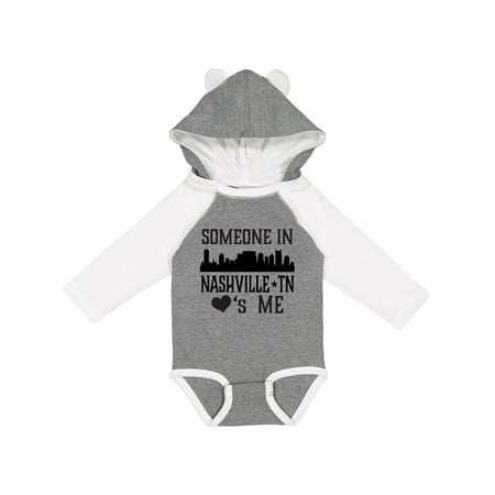 

Inktastic Nashville Tennessee Someone Loves Me Skyline Gift Baby Boy or Baby Girl Long Sleeve Bodysuit