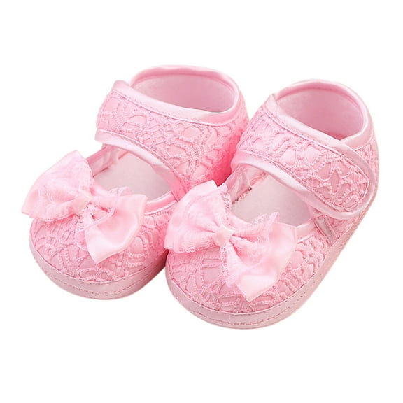 Otqutp Children Sneakers Spring Summer Children Toddler Shoes Girls Floor Sports Shoes Solid Color Bow Hook Loop Light Princess Shoes