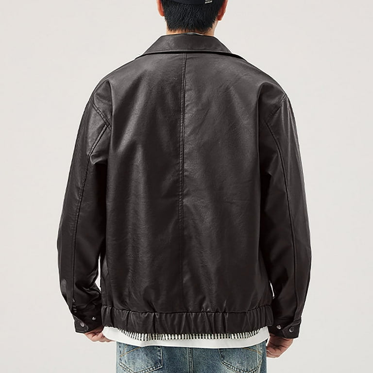 JUUYY Men's Leather Jackets Oversized Faux PU Leather JUUYY Men's Leather Jackets Oversized Faux PU Leather