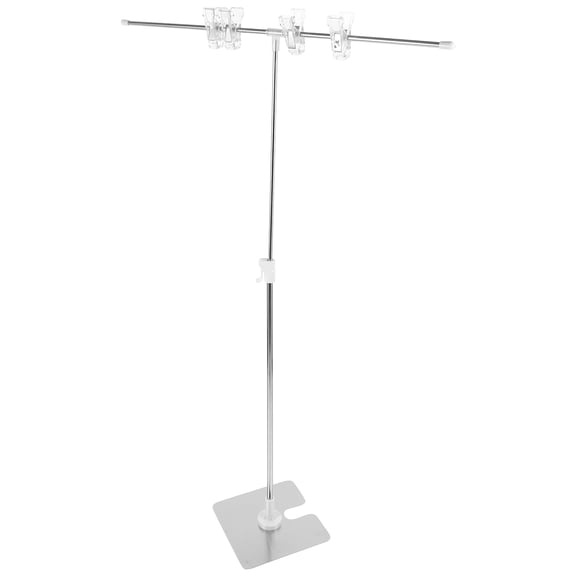 Luxshiny Adjustable T-Shaped Pedestal Sign Stand with Clip, Perfect for Business Displays, Trade Shows, and Event Organizers