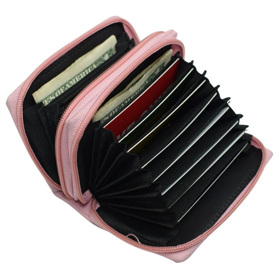Marshal Wallet RFID Blocking Accordion Pocket Unisex Card Wallet, Light Pink