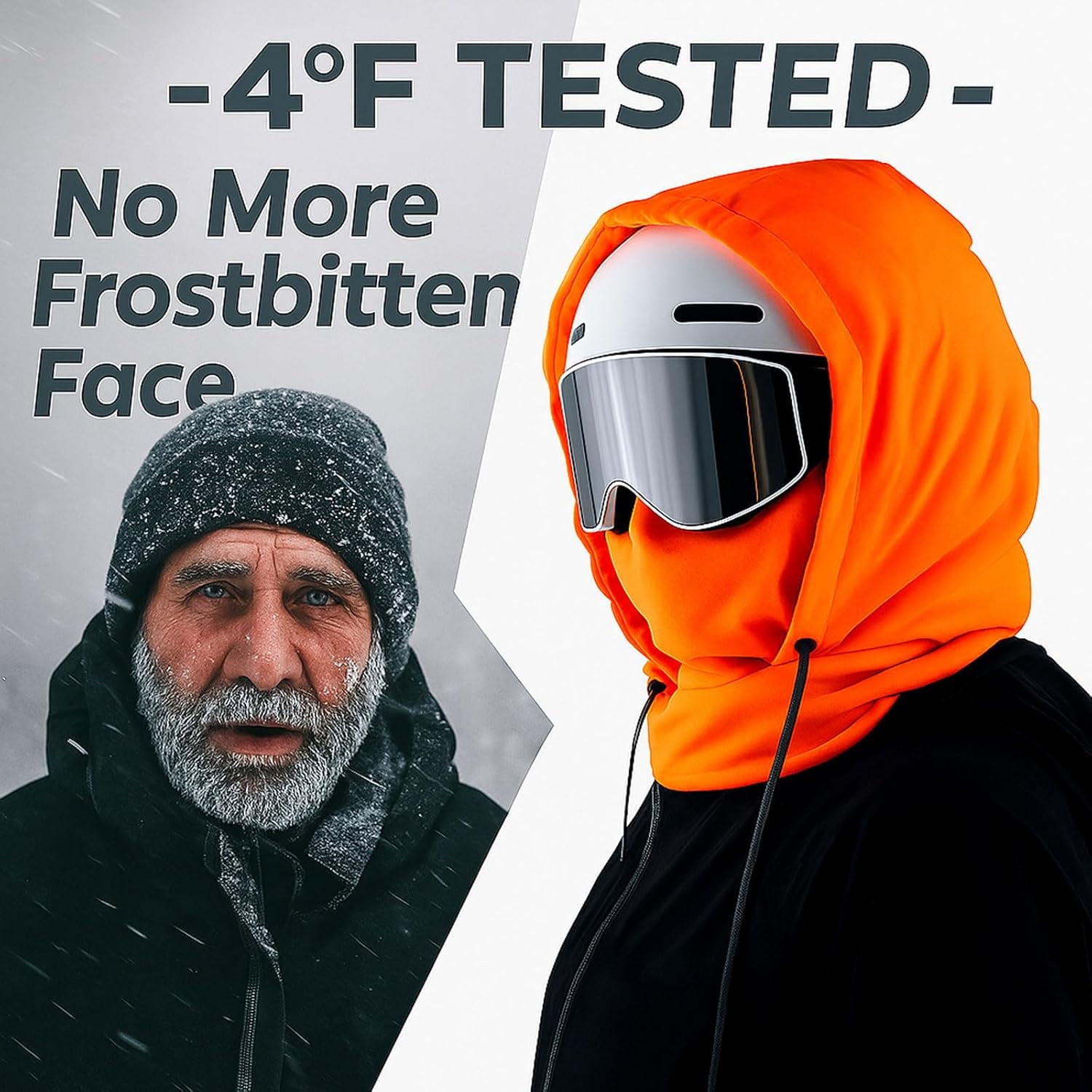 2026 Upgrade Ski Mask – Thermal Fleece Hoodie Mask, Waterproof Balaclava 3-in-1 Hood with Drawstring, Helmet Compatible Unisex Winter Mask for Skiing, Snowboarding, Cycling