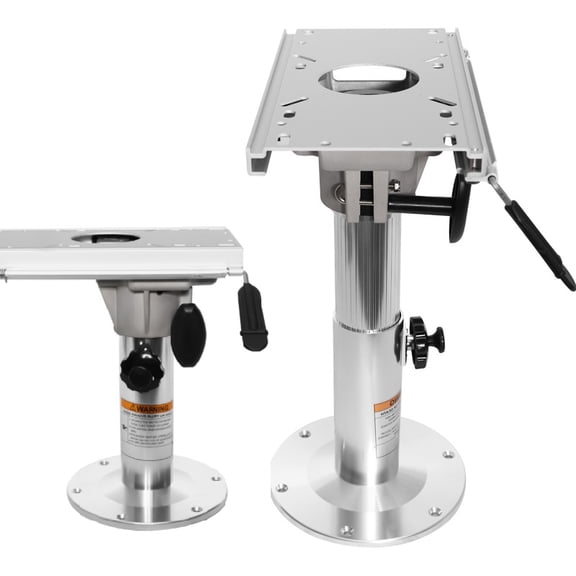Heavy Duty Silver Aluminum Boat Seat Mount Replacement, 13-18 Inch Elevating Pedestal with 360 Swivel Slider