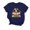 Dark Blue, variant on QUNYINEY Crew Neck Womens Shirts Casual Pullover Short Sleeve Easter Tops Loose Spring Tops for Women