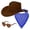 Bronze, variant on Flmaly Western Cowboy Hats for Women with Scarf and Glasses Set Vintage Style Wide Brim Sun Hat for Outdoor Daily Wear