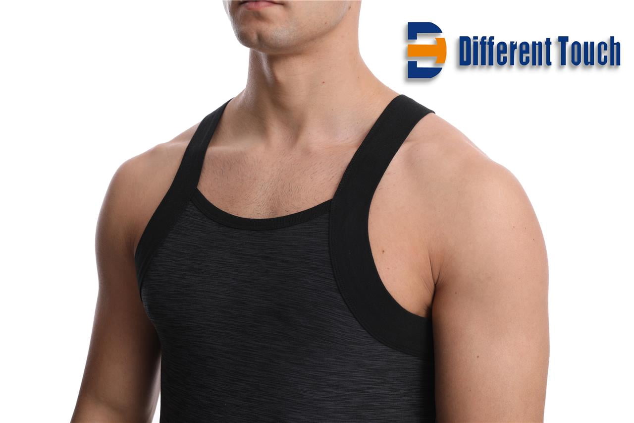 Different Touch Herren-Tanktops – Dry-Fit, Quadratischer Schnitt, 3er-Pack