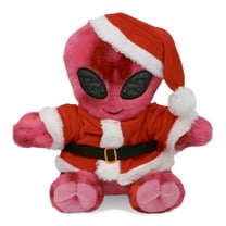 DolliBu Santa Pink Tie-Dye Alien Stuffed Doll Plush Toy - Super Soft Space Toy Dress Up with Red Santa Claus Outfit, Cute Space Creature Alien Gift Perfect Holiday Christmas Gift - 11 Inches