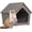 GRAY, variant on Joxxoaa Resin Outdoor Cat House, Weatherproof Ventilated Pet Shelter, Easy Clean for Cats Kittens Puppies, Blue &Gray