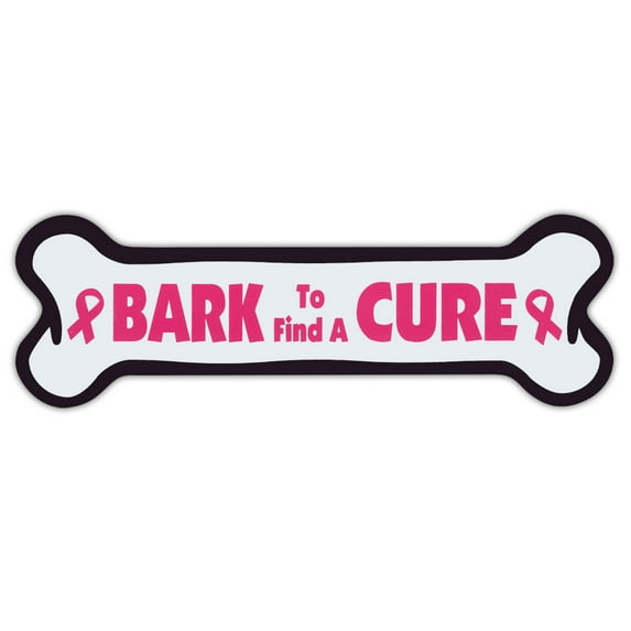Pink Dog Bone Shaped Magnets: Bark To Find A Cure (Cancer Awareness) | Cars