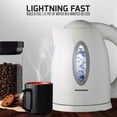thumbnail image 3 of Ovente Electric Water Kettle 1.7 Liter with LED Indicator Light, 1100 Watts Fast & Concealed Heating Element, BPA-Free, Auto Shutoff Function and Boil Dry Protection, White (KP72W), 3 of 7