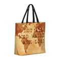 thumbnail image 2 of Naloa Not All Those Who Wander Are Lost2 Tote Bag for Women, Foldable Tote Bag With Zipper, Large Shoulder Bag, Top Handle Handbag for Travel, Work, Shopping, 2 of 9