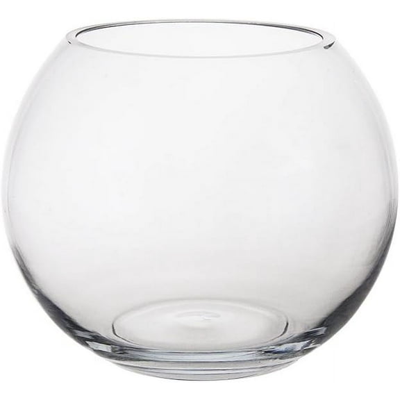 Bubble Fish Bowl Vase 8 Inch x 6.25 Inch, Decorative Clear Glass with Sturdy Base, Wedding Centerpieces, Flower Bouquets, Home Décor, Celebrations, Parties, Event Planning, Arts & Crafts