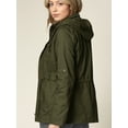 thumbnail image 4 of Made by Johnny Women's Pop of Color Anorak Parka Jacket M OLIVE, 4 of 6