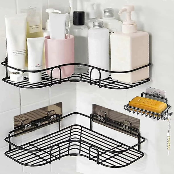2026 Bathroom Storage Shower Caddy,Shower Organizer Storage,No Drilling Shower Shelves with Soap Dish, Rustproof Stainless Steel, Adhesive Sticker for