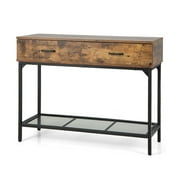 Space-Saving Console Table with Storage Drawers - 43.37 - Maximize space with style and functionality!
